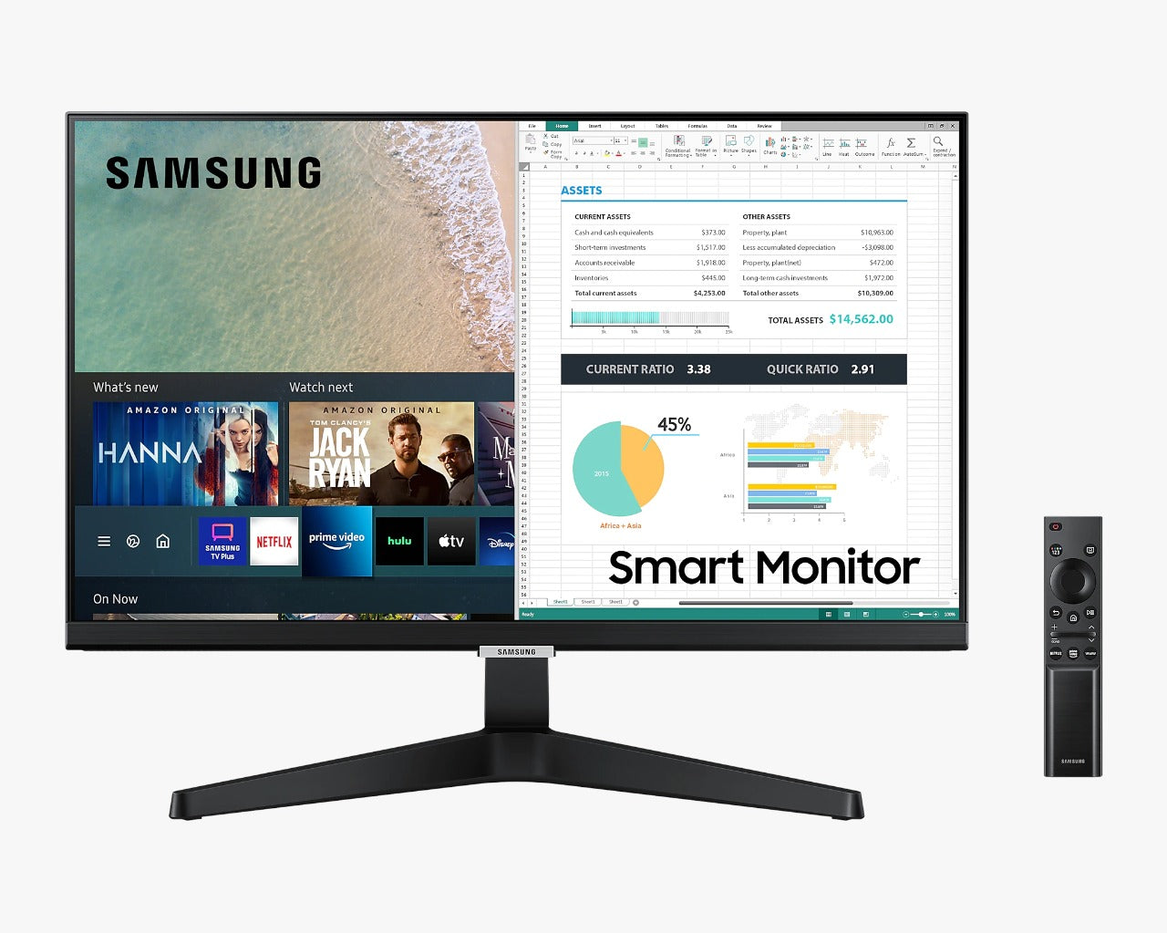 Samsung 60.9cm (24") Smart Monitor with World’s 1st Do-It-All Screen