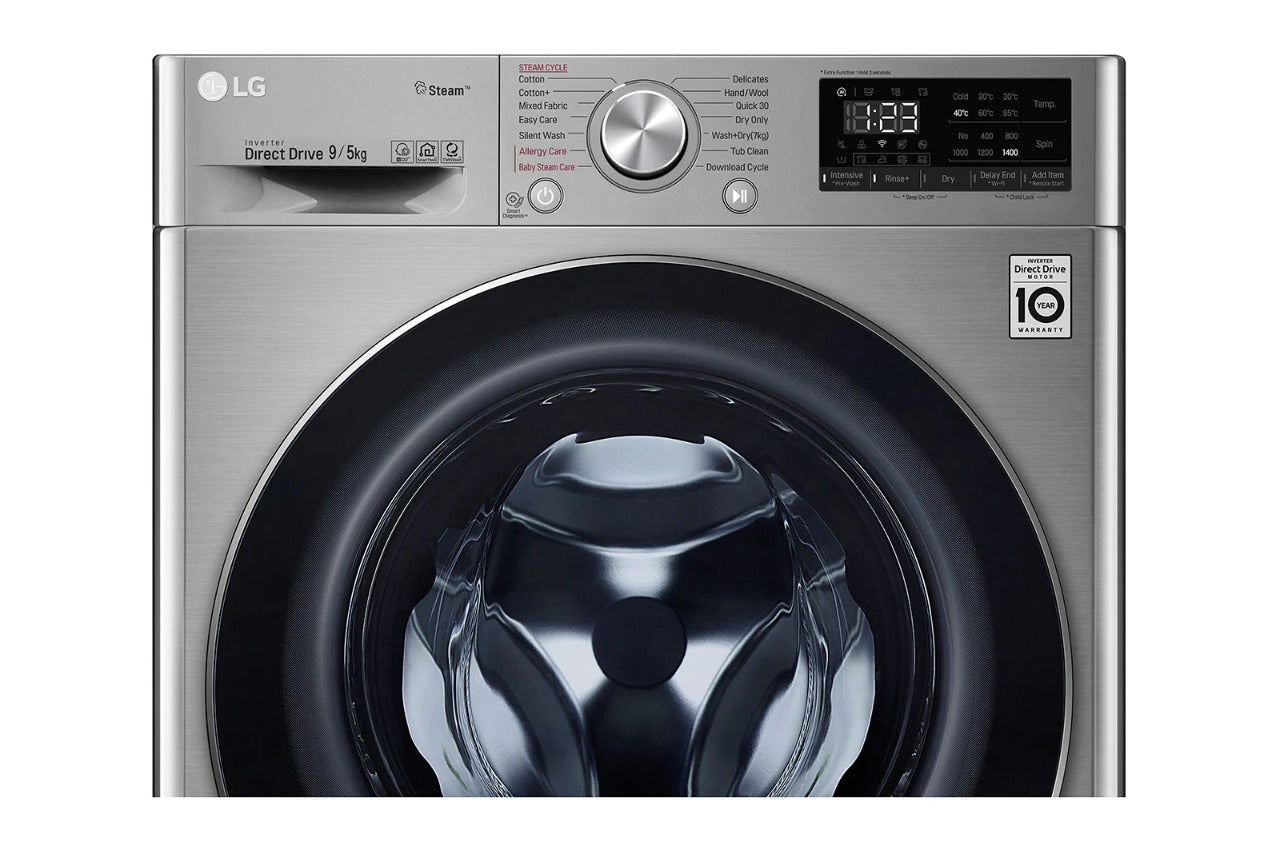 LG 9.0kg/5.0kg, AI Direct Drive Washer Dryer with Steam ThinQ