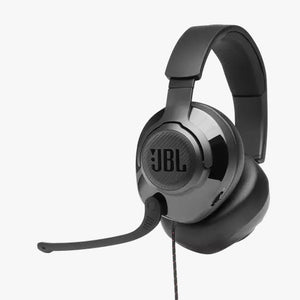 JBL Quantum 300 Hybrid wired over-ear PC gaming headset with flip-up mic