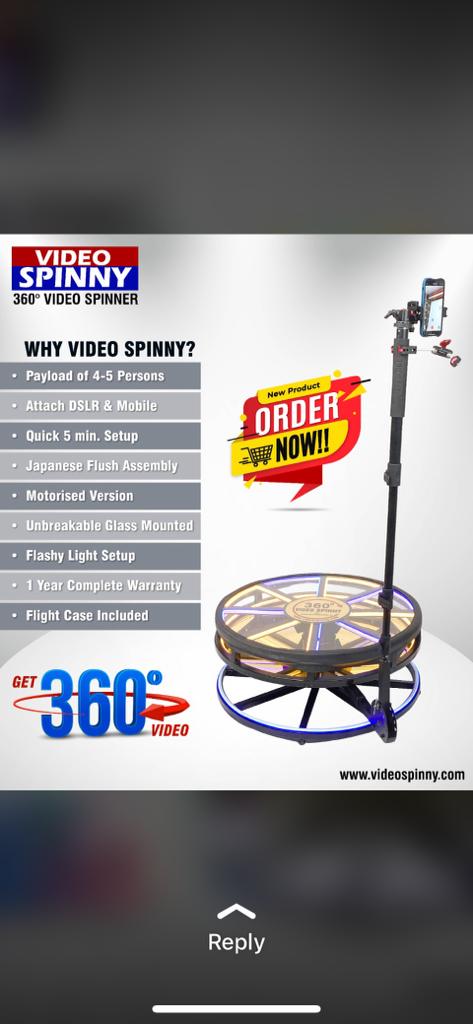 Zhiyun 2.5 Feet 360 Video Spinner With 360 Degree Slow Motion Video Booth