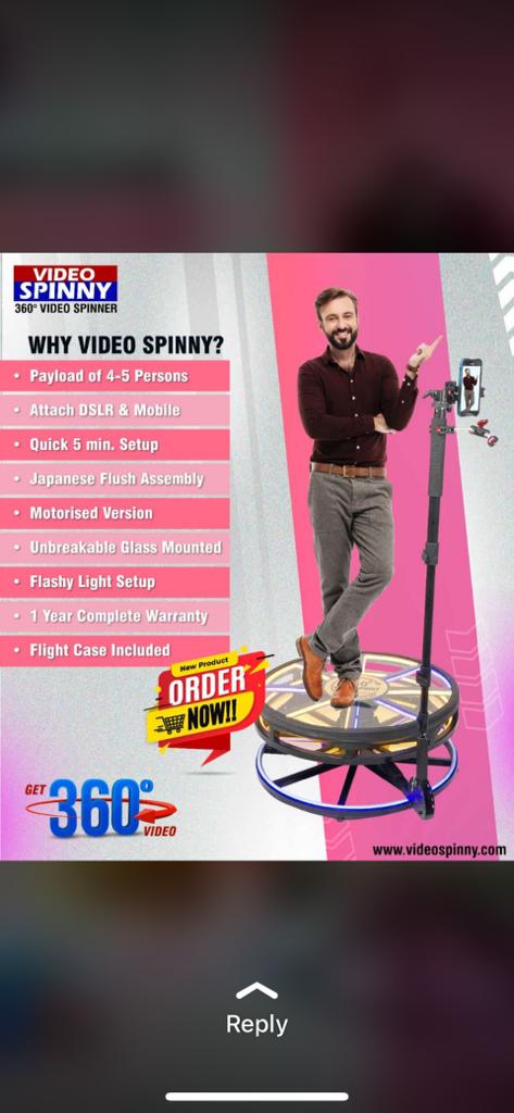Zhiyun 2.5 Feet 360 Video Spinner With 360 Degree Slow Motion Video Booth