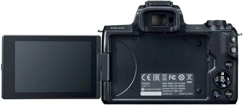 Open Box, Unused Canon M50 Mirrorless Camera Body with EF-M 15-45 mm IS STM