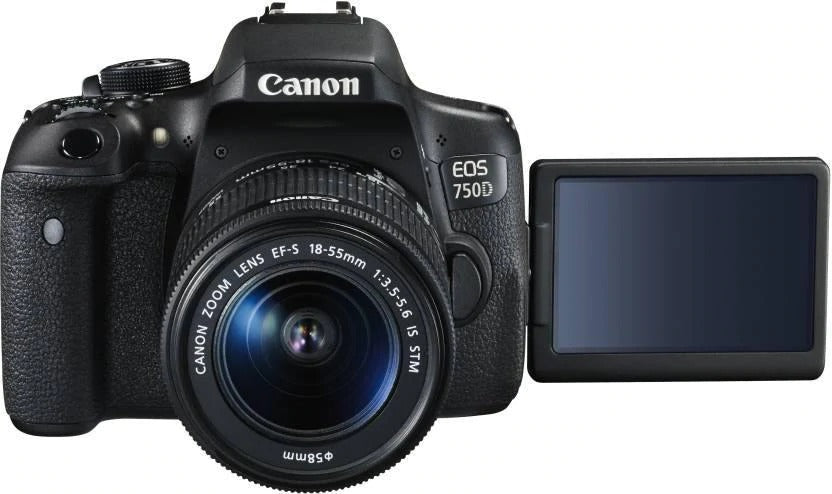 ओपन बॉक्स, अप्रयुक्त कैनन EOS 750D DSLR कैमरा बॉडी सिंगल लेंस के साथ: 18-55 मिमी