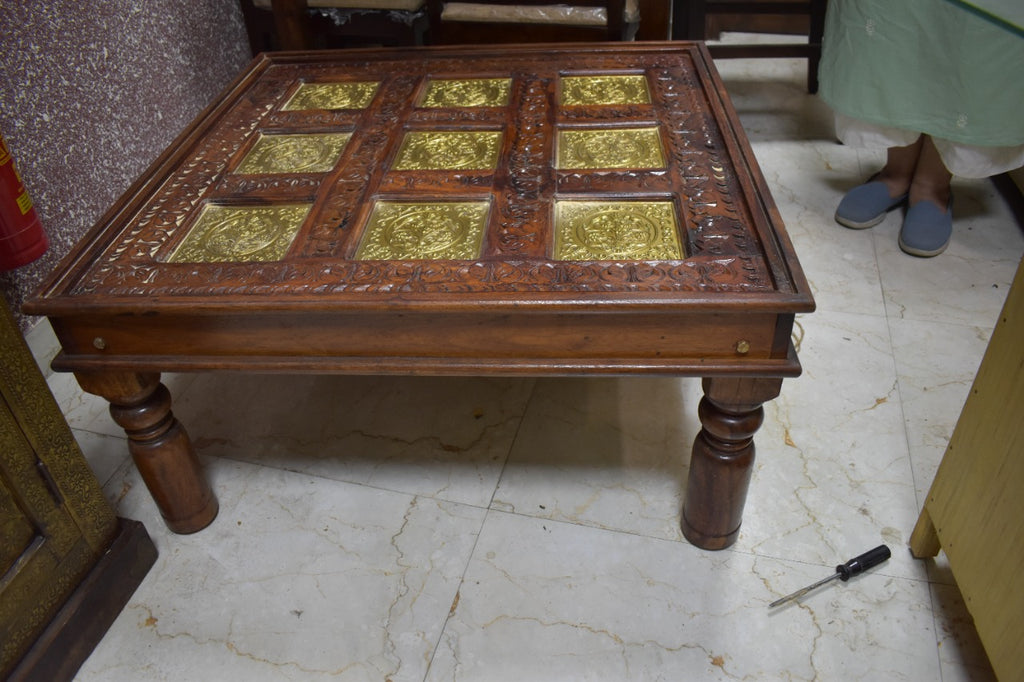 Detec™ Indian Antique Coffee Table In Sheesham Wood