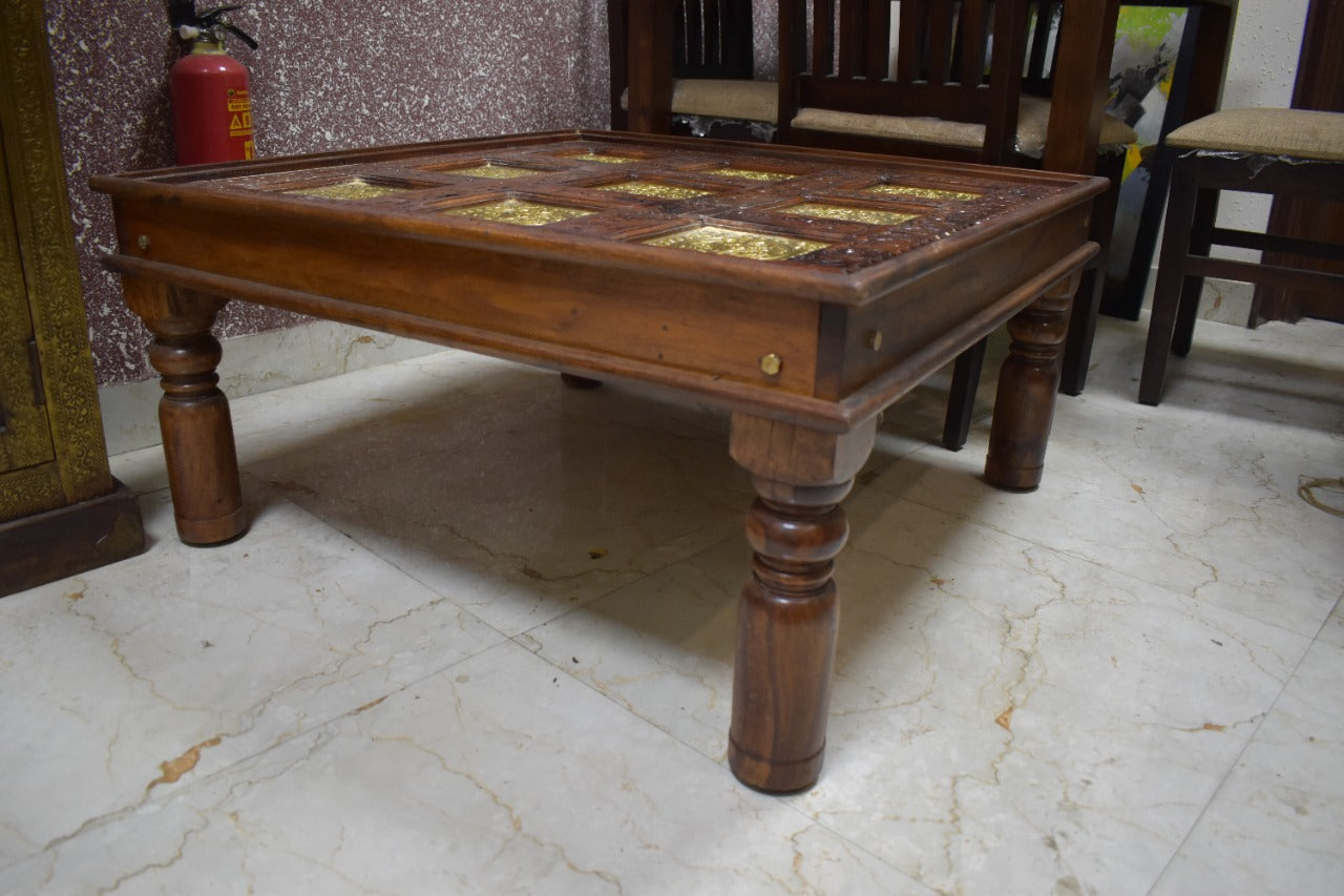 Detec™ Indian Antique Coffee Table In Sheesham Wood