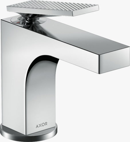 AXOR Citterio Single lever basin mixer 90 with lever handle for hand washbasins with pop-up waste set - rhombic cut Chrome 39001000