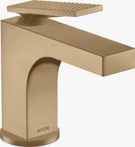 AXOR Citterio Single lever basin mixer 90 with lever handle for hand washbasins with pop-up waste set - rhombic cut Brushed Bronze 39001140