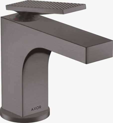 AXOR Citterio Single lever basin mixer 90 with lever handle for hand washbasins with pop-up waste set - rhombic cut Brushed Black Chrome 39001340
