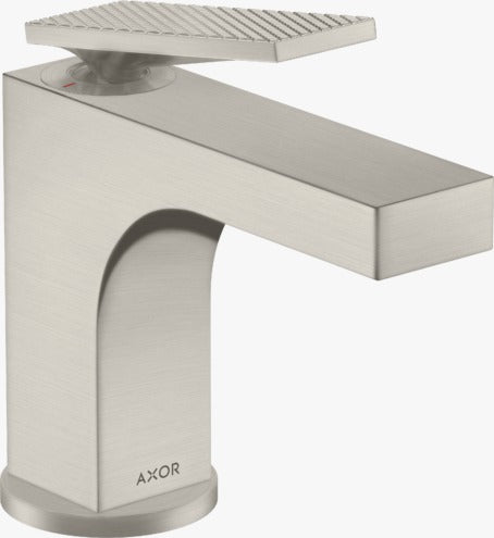AXOR Citterio Single lever basin mixer 90 with lever handle for hand washbasins with pop-up waste set - rhombic cut Stainless Steel Optic 39001800