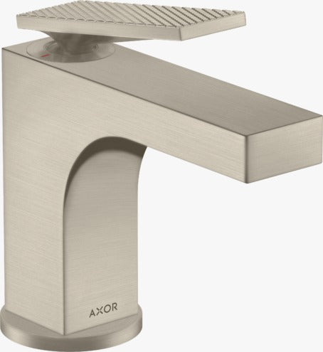 AXOR Citterio Single lever basin mixer 90 with lever handle for hand washbasins with pop-up waste set - rhombic cut Brushed Nickel  39001820