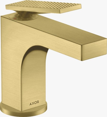 AXOR Citterio Single lever basin mixer 90 with lever handle for hand washbasins with pop-up waste set - rhombic cut Brushed Brass 39001950