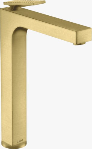 AXOR Citterio Single lever basin mixer 280 with lever handle for wash bowls with waste set - rhombic cut Brushed Brass 39151950