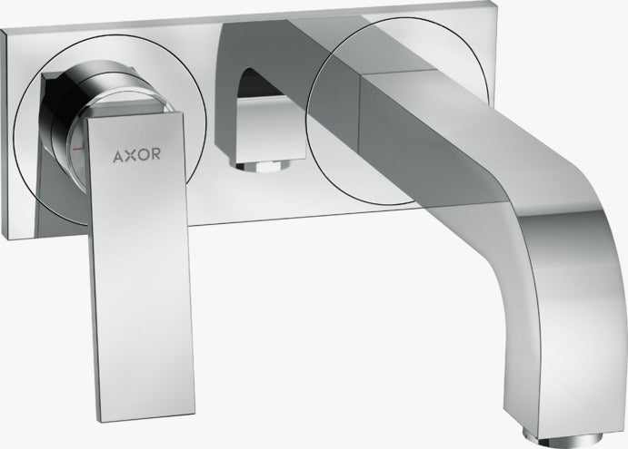 AXOR Citterio Single lever basin mixer for concealed installation wall-mounted with lever handle, spout 220 mm and plate Chrome 39119000