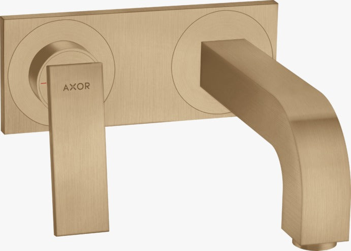 AXOR Citterio Single lever basin mixer for concealed installation wall-mounted with lever handle, spout 220 mm and plate Brushed Bronze 39119140