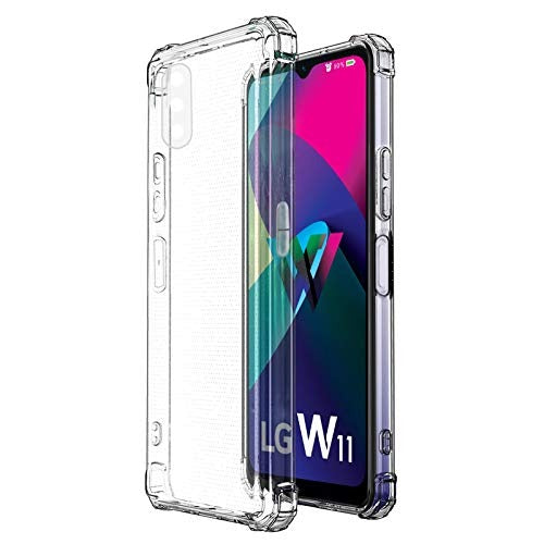 Open Box, Unused Amazon Brand - Solimo Back Cover for LG W11 (Soft & Flexible Back case) Transparent