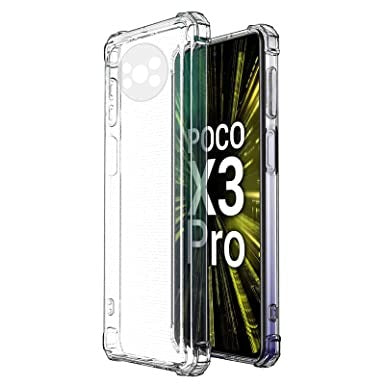 Open Box, Unused Amazon Brand - Solimo Back Cover for Poco X3 Pro (Soft & Flexible Back case) Transparent pack of 2125