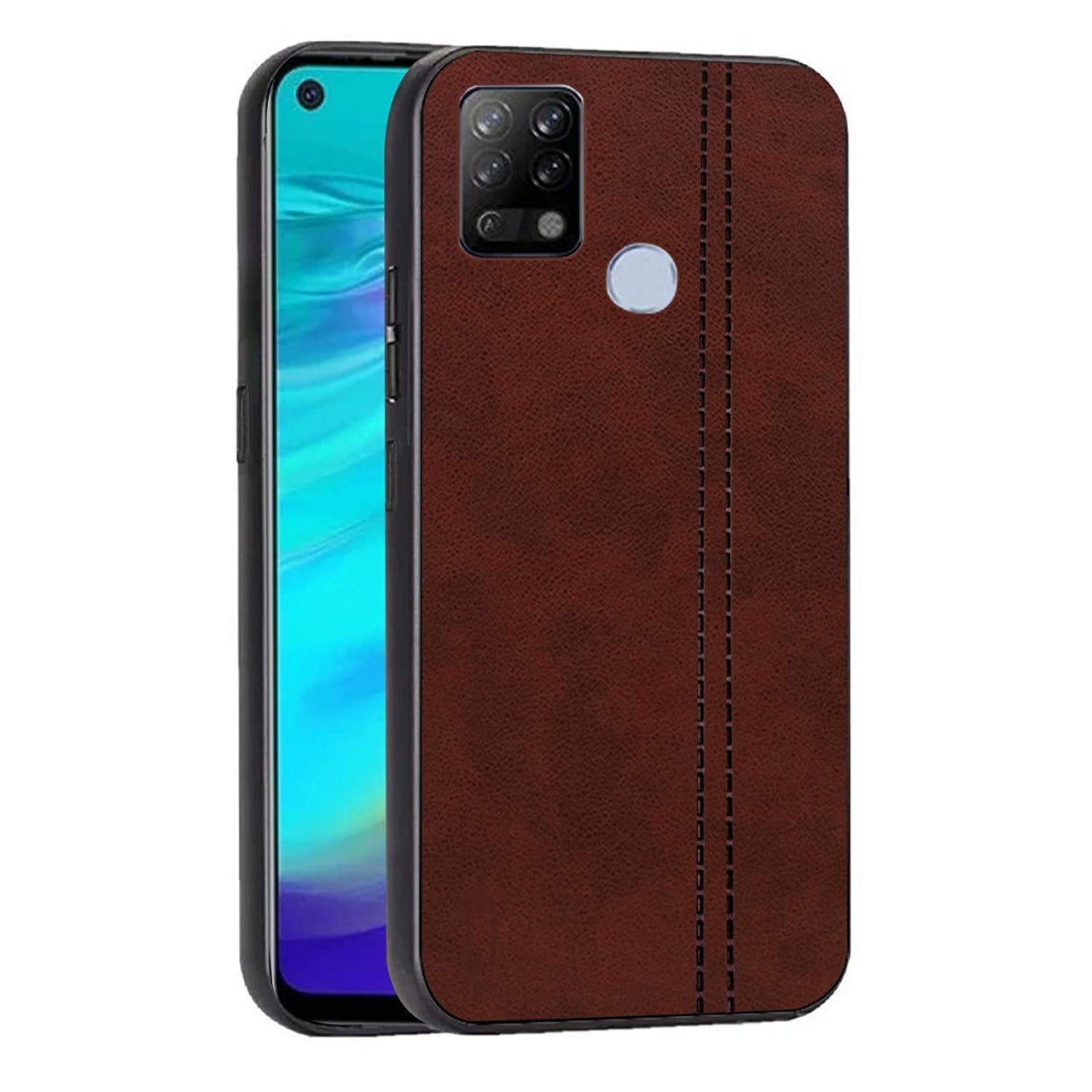 Open Box, Unused Amazon Brand - Solimo Leather Mobile Cover (Soft & Flexible Back case), for Techno Pova - Wine