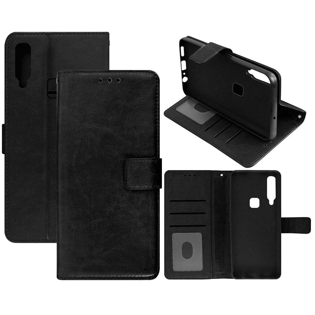 Open Box, Unused Amazon Brand - Solimo Flip Leather Mobile Cover (Soft & Flexible Back case) for Vivo Y17 (Black)