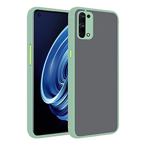 Open Box, Unused Amazon Brand - Solimo Matte Clear Case (Hard Back & Soft Bumper Cover) with Camera Protection for Realme X7 Pro - Lime Green