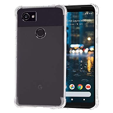 Open Box, Unused Amazon Brand - Solimo Mobile Cover (Soft & Flexible Shockproof Back Case with Cushioned Edges) Transparent for Google Pixel 2 XL Pack of 30