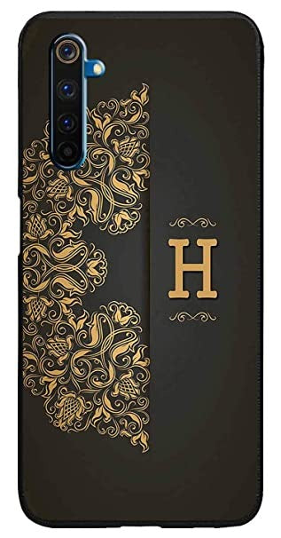 Open Box, Unused Amazon Brand - Solimo Designer Black Pattern Alphabet-H Printed Soft & Flexible Hybrid Back Case Mobile Cover for Realme U1