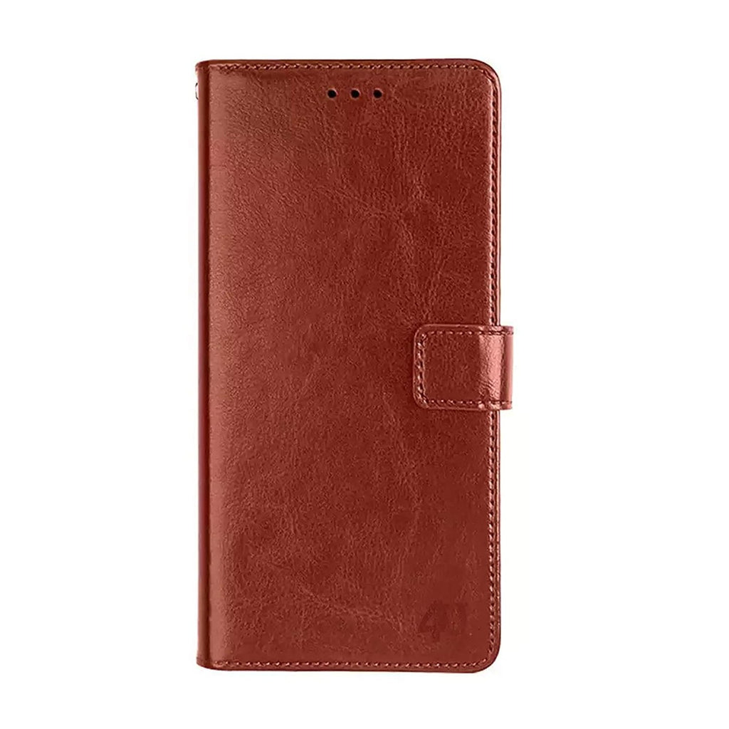 Open Box, Unused Amazon Brand - Solimo Flip Leather Mobile Cover (Soft & Flexible Back case) for Nokia 3.4- Brown