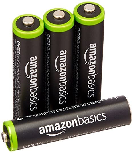 खुला बॉक्स, अप्रयुक्त AmazonBasics 4 पैक AAA Ni-MH प्री-चार्ज्ड रिचार्जेबल बैटरी