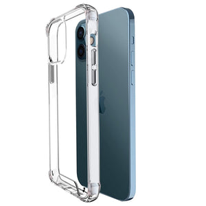 Open Box, Unused Amazon Brand - Solimo Transparent Case (Hard Back & Soft Bumper Cover) with 8 Foot Drop Porotection for Apple iPhone 12