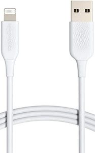 Open Box, Unused Amazon Basics Lightning to USB Cable - Advanced Collection, MFi Certified Apple iPhone Charger, White, 6-Foot