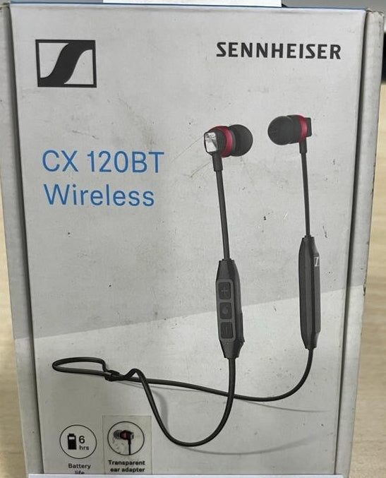 Open Box, Unused Sennheiser CX 120BT Wireless Bluetooth in Ear Neckband Headphone with Mic (Black)