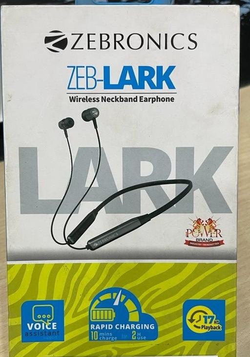 Open Box, Unused ZEBRONICS ZEB-LARK Bluetooth Headset  (Metalic Black, In the Ear)