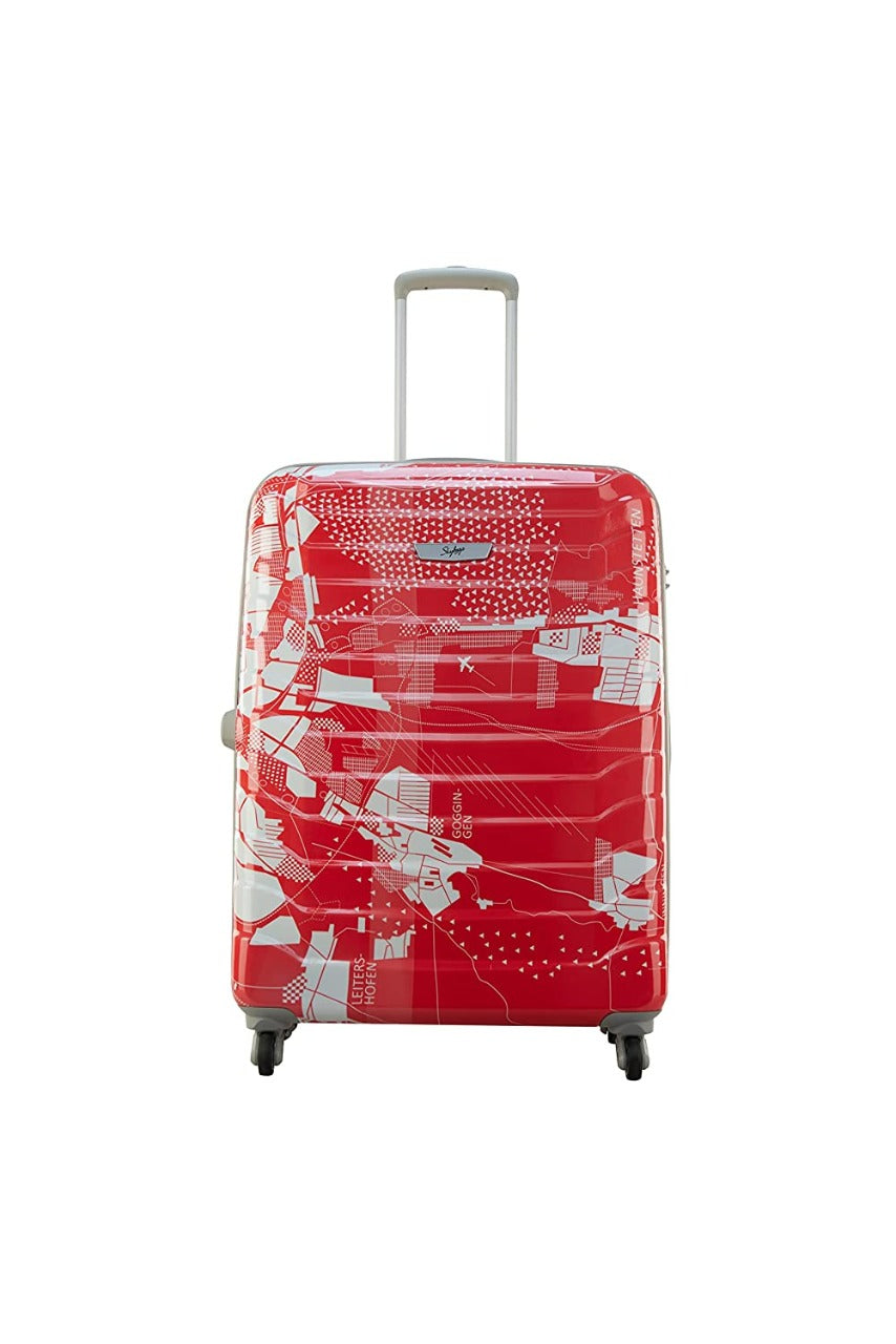 Open Box, Unused Skybags Trooper 65 Cms Polycarbonate Red and White Hardsided Check-in Luggage