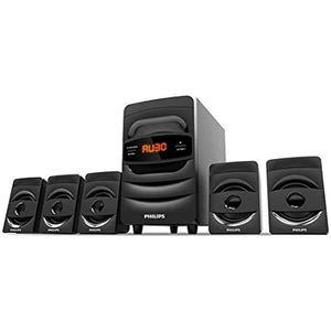 Open Box Unused Philips Audio SPA5128B 5.1 CH 40W Bluetooth Multimedia Speakers (Black)