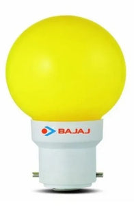 Open Box Unused Bajaj Ledz Ping Pong Yellow 0.5W B22 Bulb