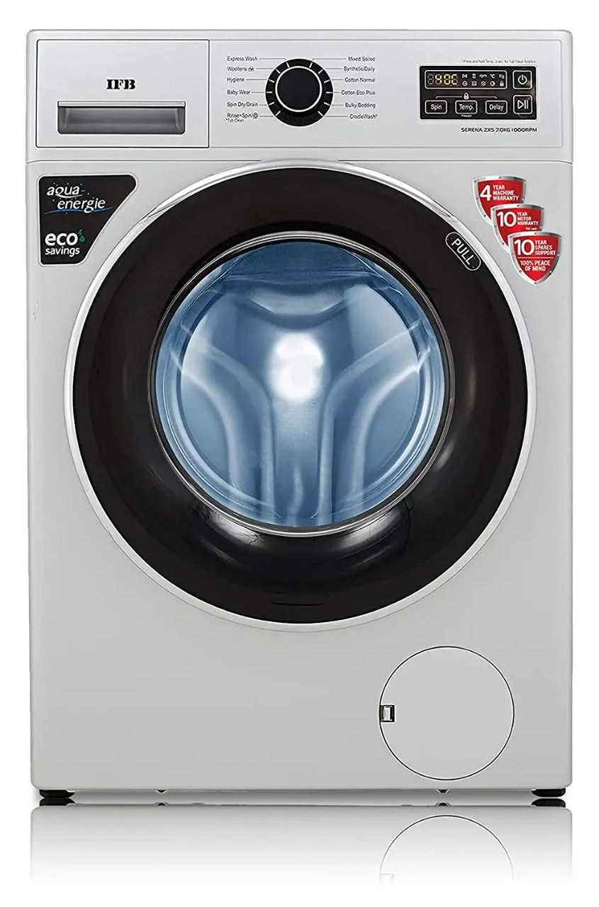 IFB 7 Kg 5 Star Fully-Automatic Front Loading Washing Machine (SERENA ZXS, Silver)