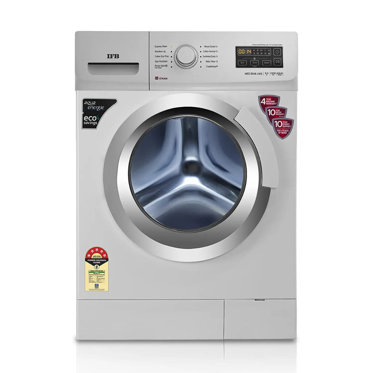 Open Box, Unused IFB 6 Kg 5 Star Front Load Washing Machine 2X Power Dual Steam (NEO DIVA VXS 6010, White)