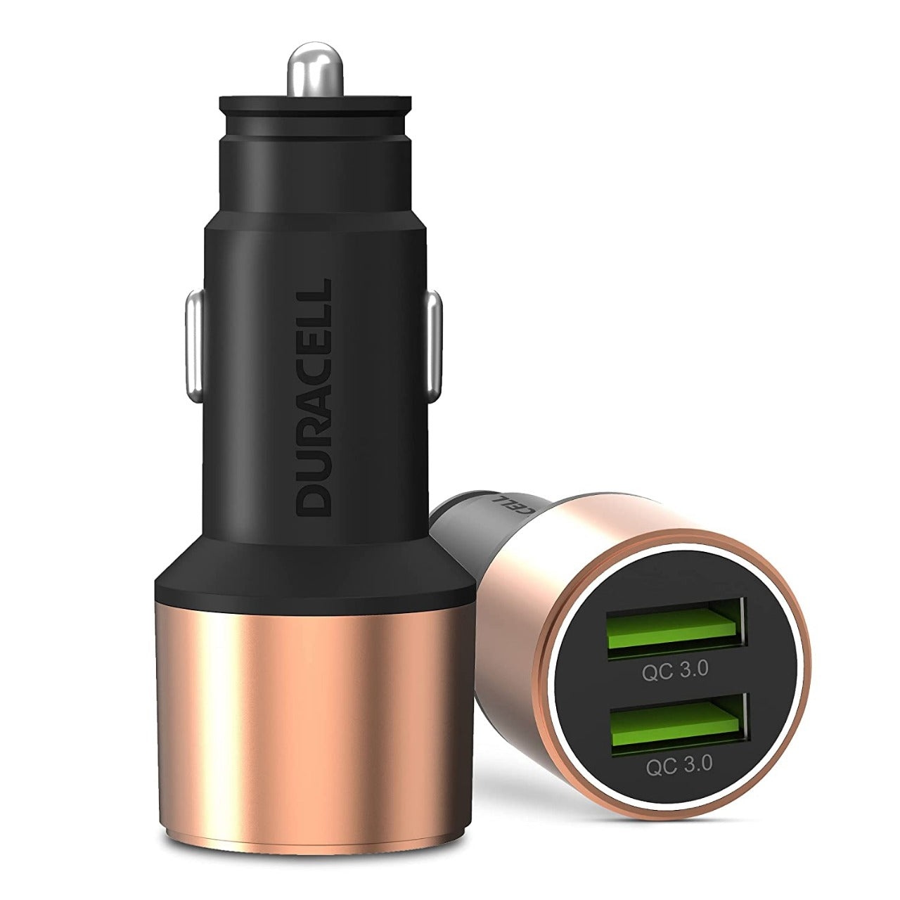 Duracell 36W Qualcomm Certified Dual Port QC3.0, Quick Charge Dual USB Car Charger for Mobile,