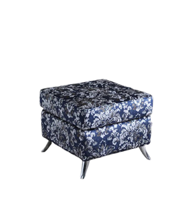 Detec™ Grigory Ottoman - Blue Floral Design