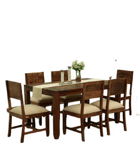 Detec™ Solid Wood 6 Seater Dining Set In Rustic Teak Finish
