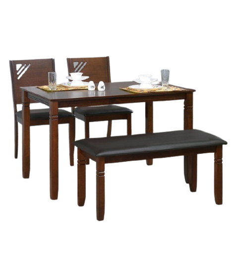 Detec™ 4 Seater Dining Set In Walnut Finish