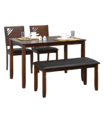 Load image into Gallery viewer, Detec™ 4 Seater Dining Set In Walnut Finish
