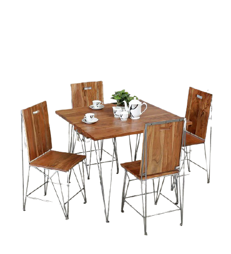 Detec™ Solid Wood 4 Seater Dining Set in Premium Acacia Finish