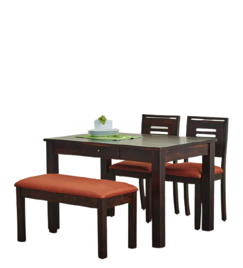 Detec™ 4 सीटर डाइनिंग टेबल सेट भूरे रंग में