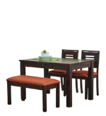 Load image into Gallery viewer, Detec™ 4 Seater Dining Table Set in Brown Colour
