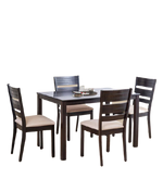 Load image into Gallery viewer, Detec™ 4 Seater Dining Table Set with Chair in Brown Color
