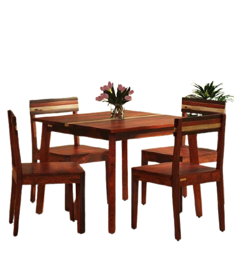 Detec™ Solid Wood 4 Seater Dining Set in Dual Tone Finish