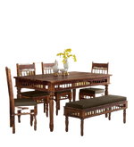 Load image into Gallery viewer, Detec™ Solid Wood 6 Seater Dining Set with Bench
