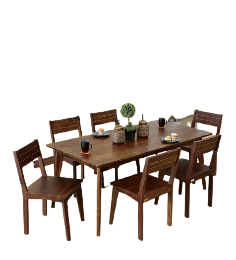 Detec™ Solid Wood 6 Seater Dining Set in Provincial Teak Finish