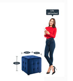 Load image into Gallery viewer, Detec™ tuft Square Pouf - Royal Navy Blue Color 
