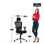 Load image into Gallery viewer, Detec™ Ergonomic Revolving Chair High Back - Black Color
